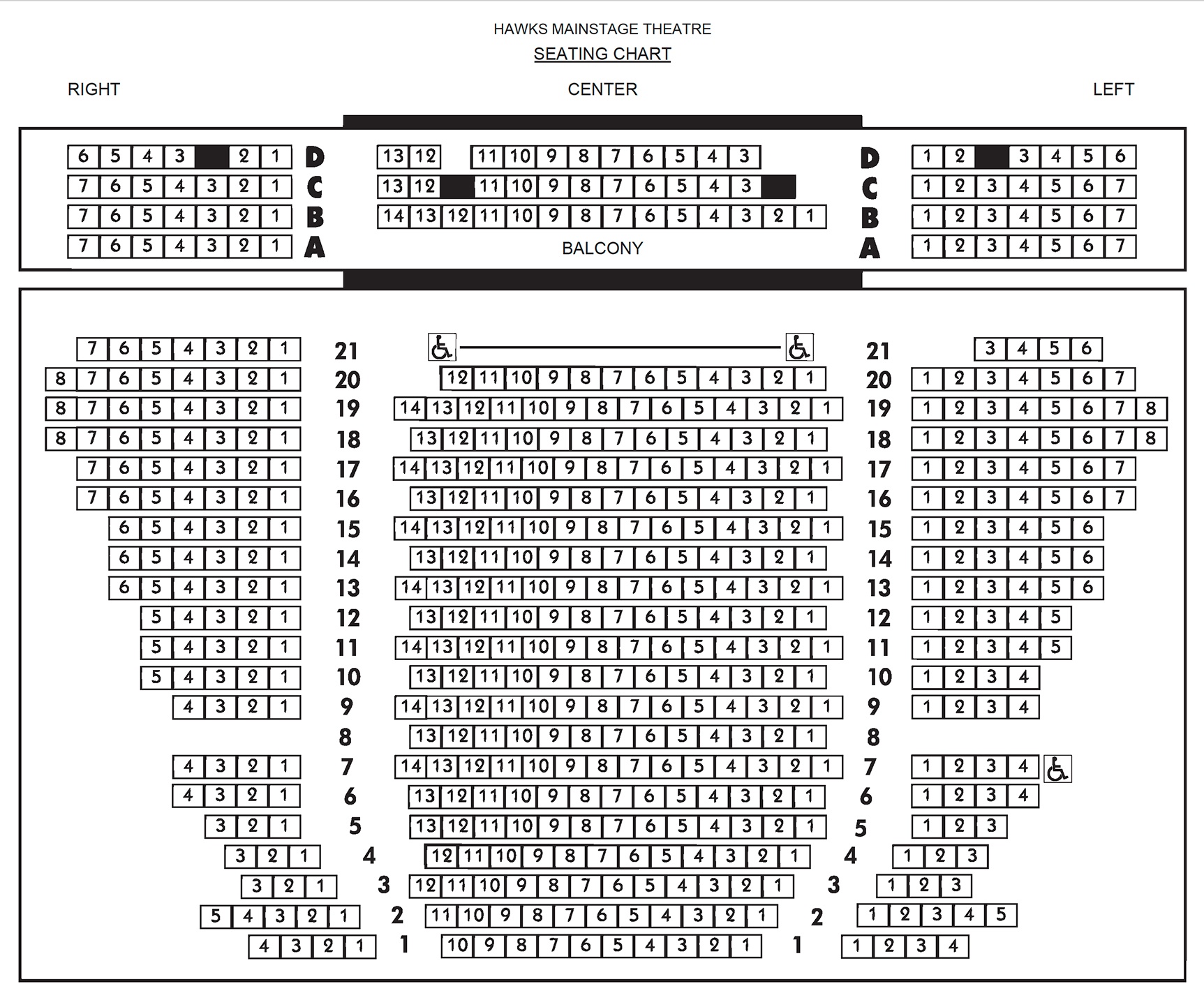 Hawks Mainstage Theatre Seating Chart